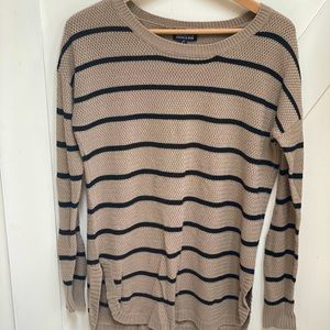 Papermoon stitch fix tan and blacked striped sweater size medium